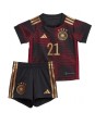Billige Tyskland Ilkay Gundogan #21 Bortedraktsett Barn VM 2022 Kortermet (+ Korte bukser)